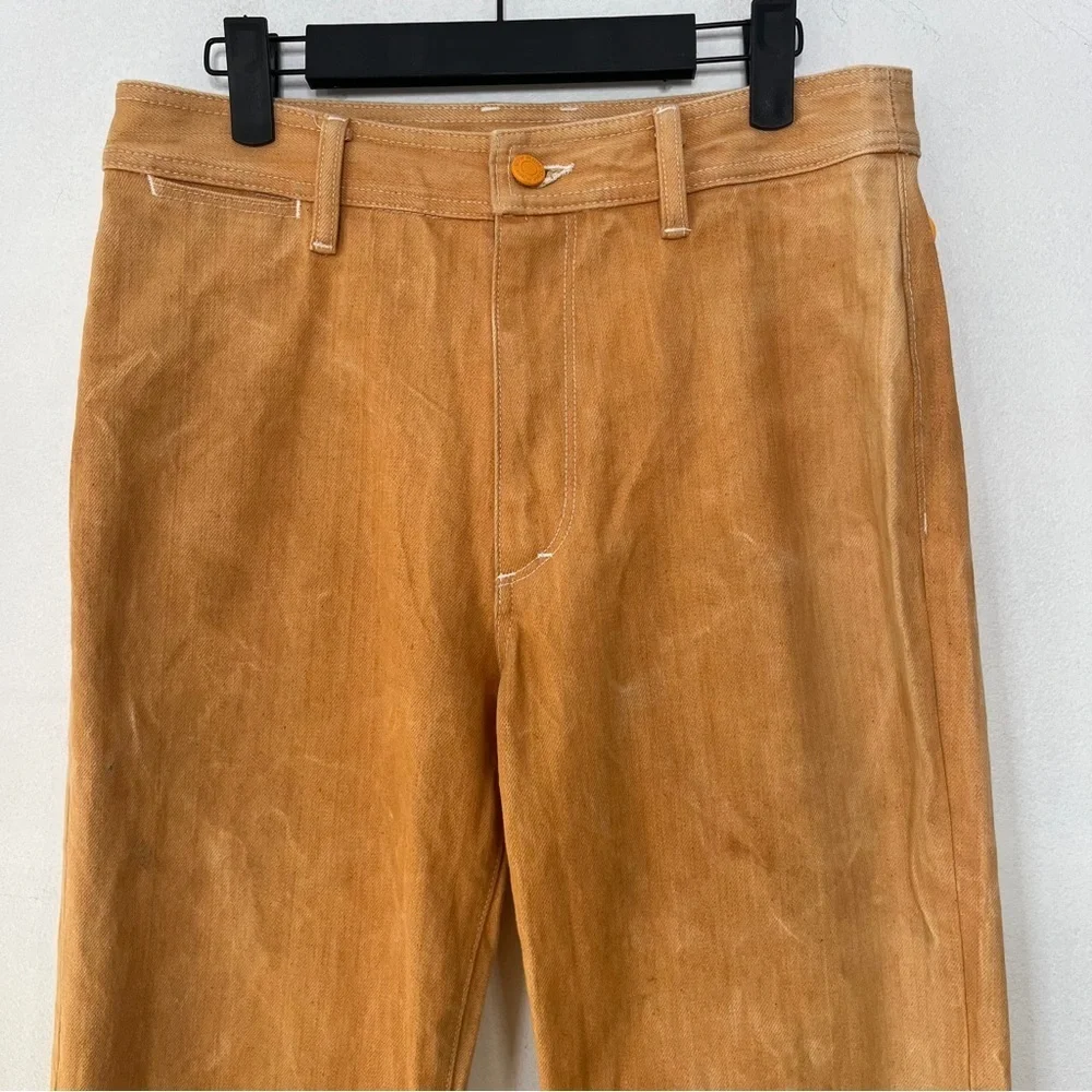 Simon Miller Wide Leg High Rise Denim Jeans Size 29 Gold Orange 100% Cotto - Picture 3 of 15